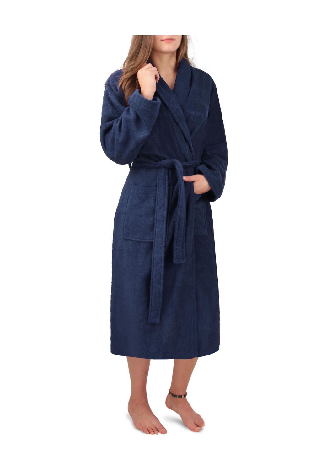 

Женский халат премиум класса базовый Normani, морской