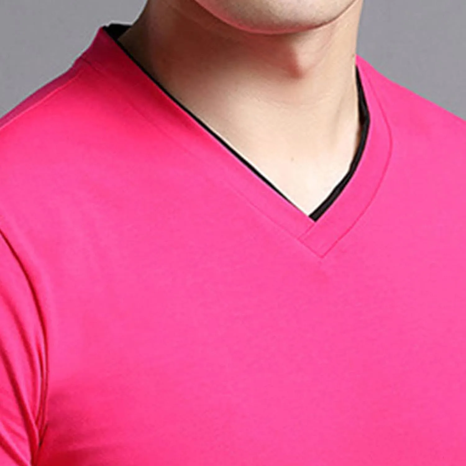 Мужская футболка с V-образным вырезом Cotton, Casual, Slim Fit — фото 4