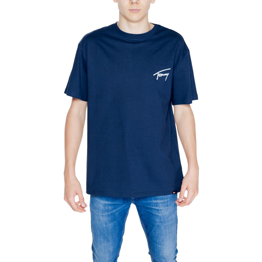 

Синяя хлопковая футболка Tommy Jeans