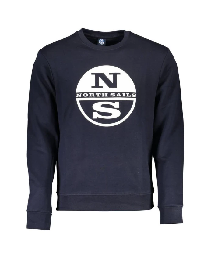 

Синий хлопковый свитер с ярким принтом North Sails, синий