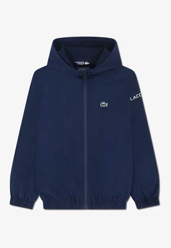 Куртка ветрозащитная Diamond taffeta wind jacke training jacket Lacoste, темно-синий — фото 4