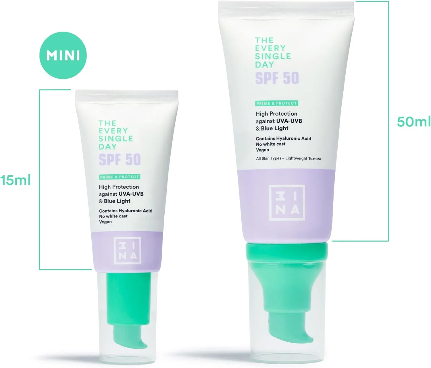 Солнцезащитный крем для лица The Every Single Day SPF50 (мини) от 3INA Makeup 3Ina — фото 2