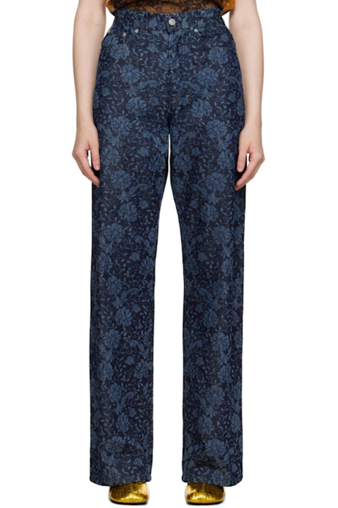 

Джинсы из денима с принтом индиго Dries Van Noten