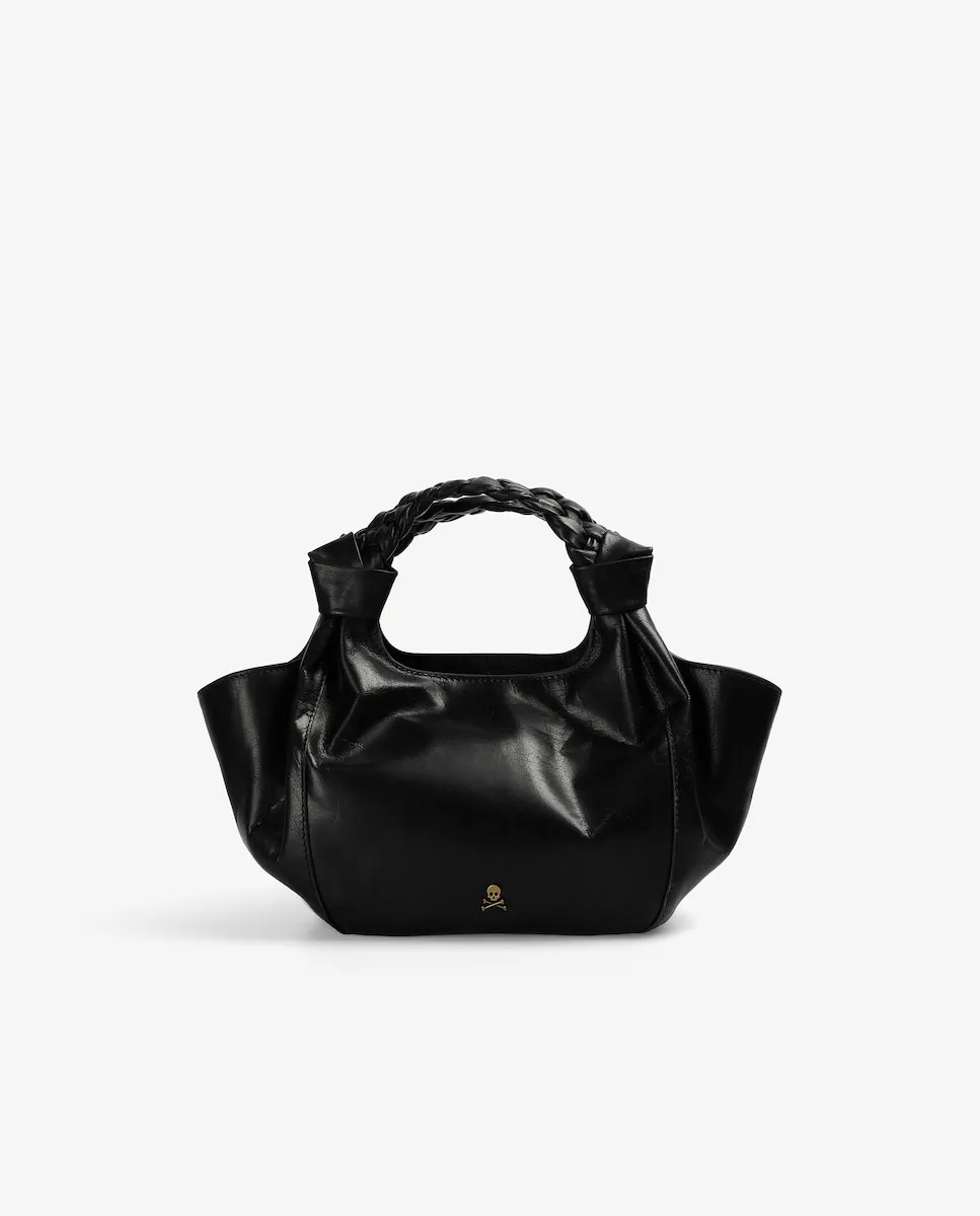 

Женская кожаная сумка на молнии с металлизированным логотипом деталь Scalpers, черный