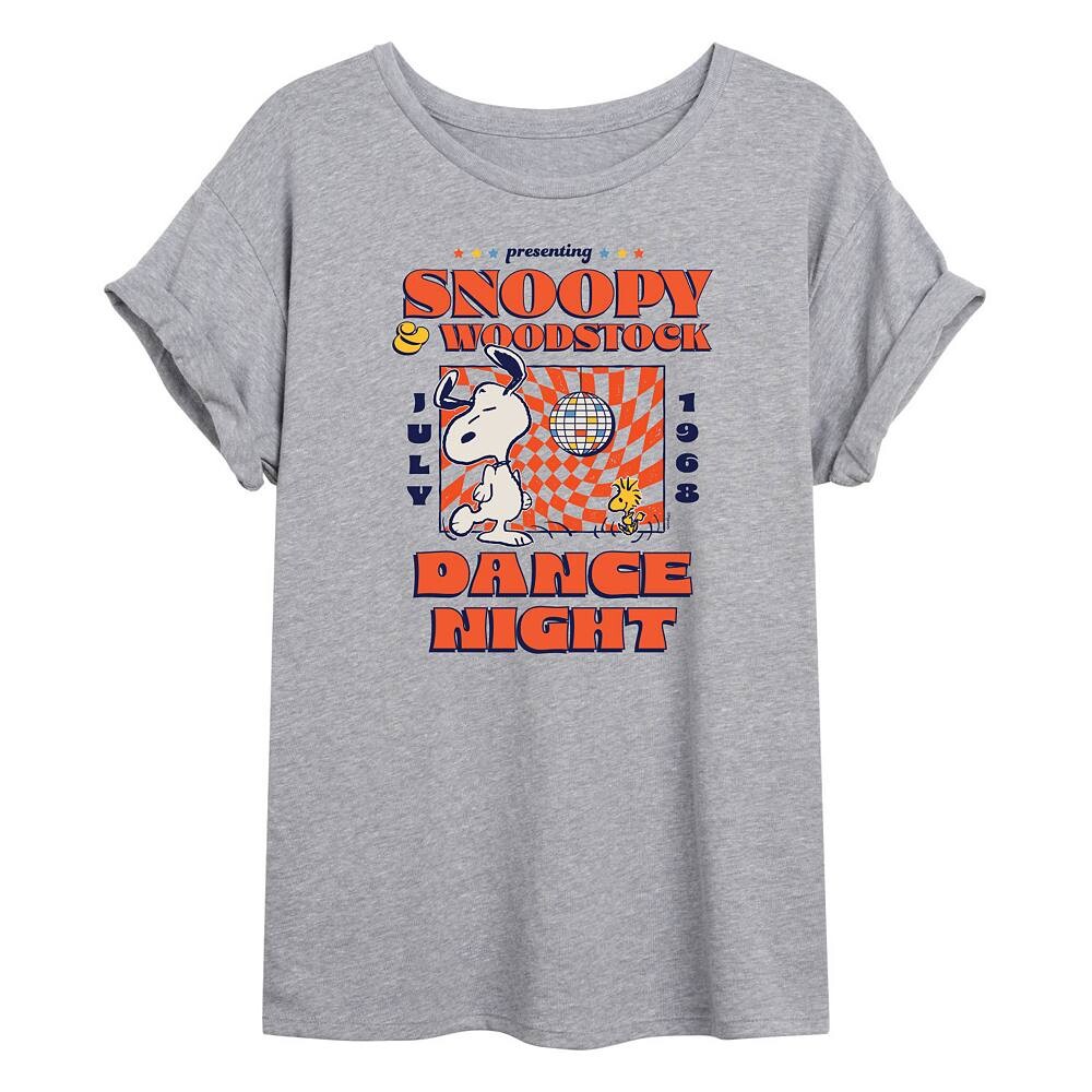 

Струящаяся футболка Juniors' Peanuts Dance Night Licensed Character, цвет Heather Gray