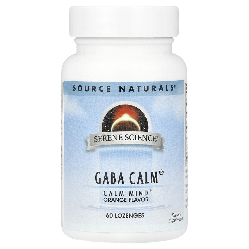 

Source Naturals, Serene Science, ГАМК Calm, апельсин, 60 пастилок