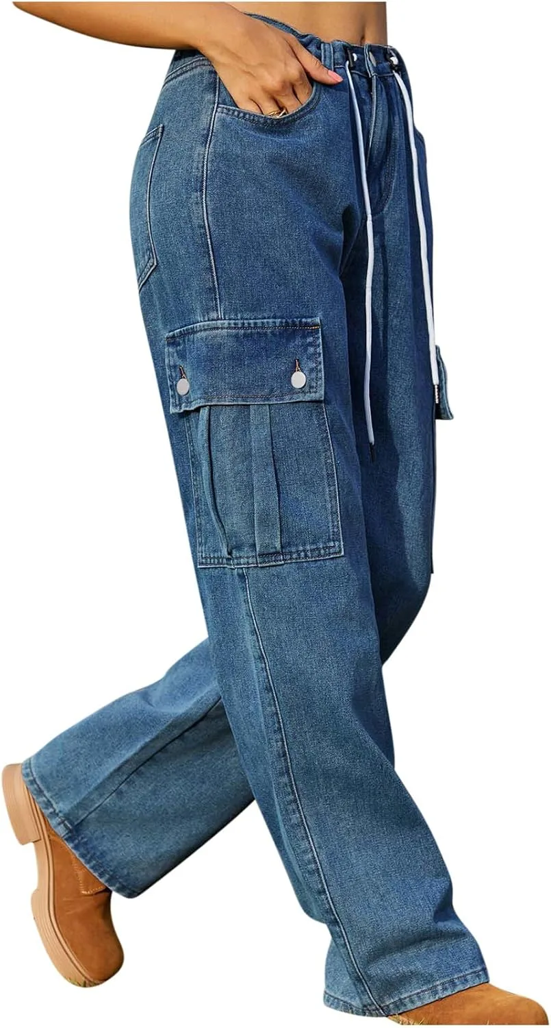 

Uillui джинсы low rise для женщин, bootcut, широкие