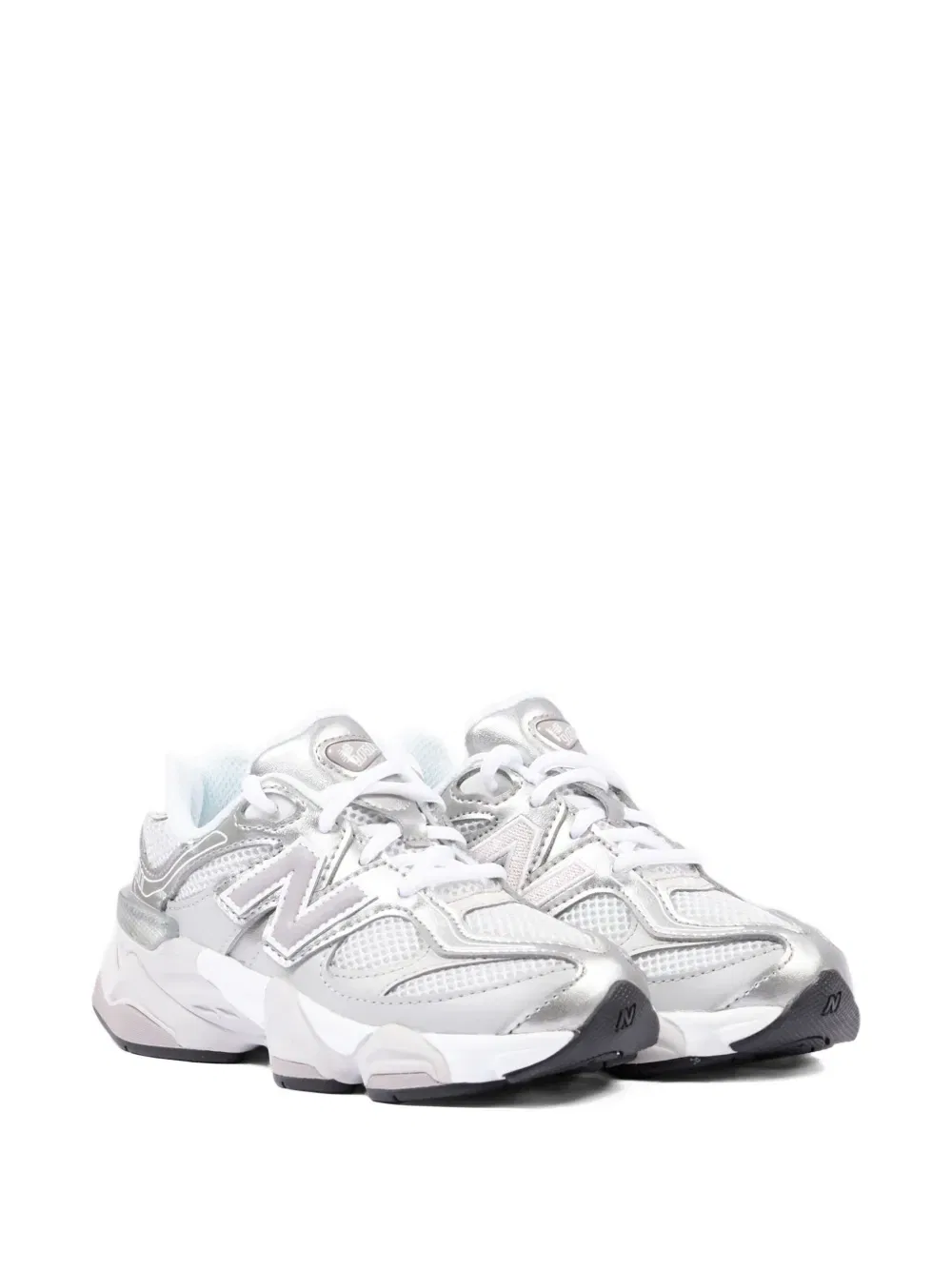 Кроссовки с сетчатыми вставками 9060 New Balance Kids, серебро