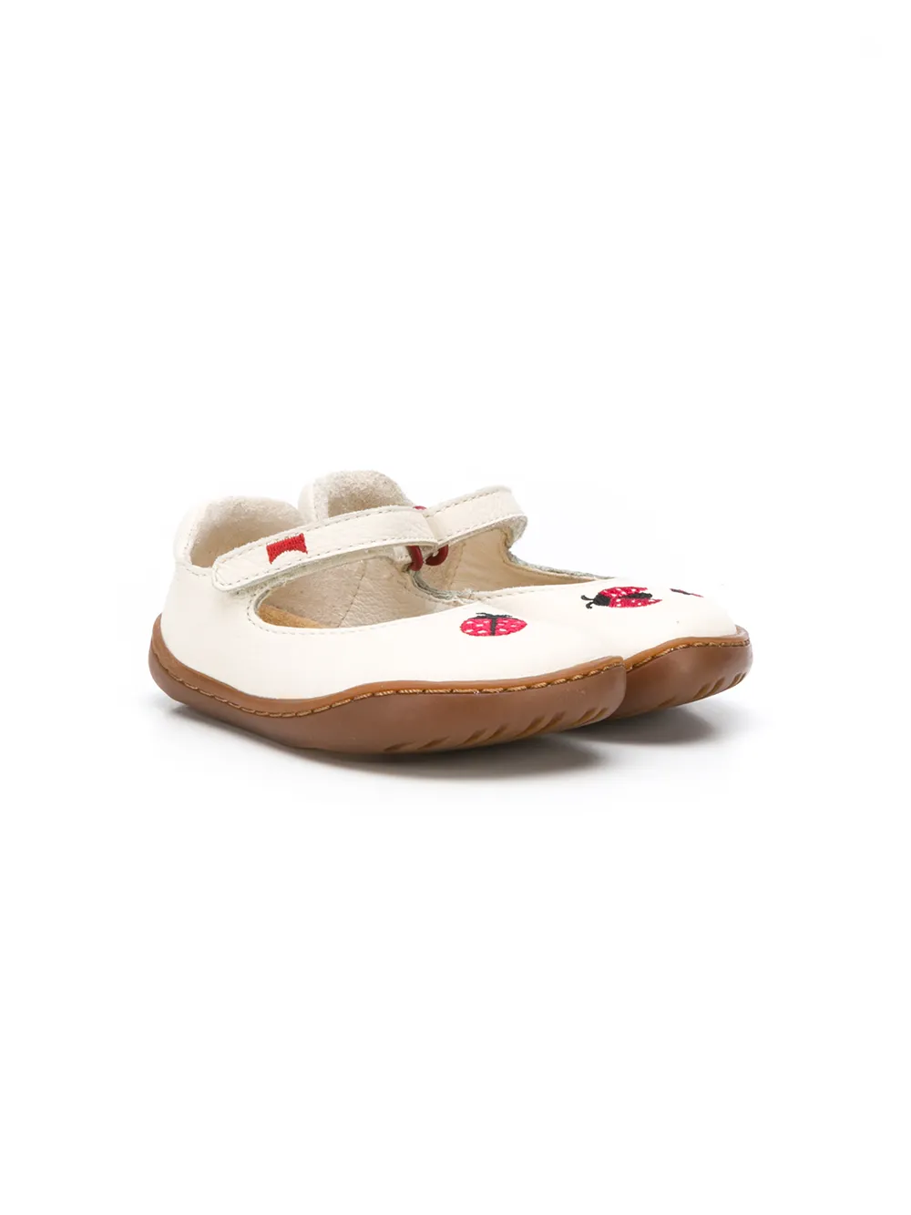 

Балетки на липучках с вышивкой Camper Kids, нейтральный