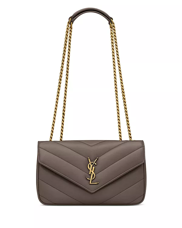 

Маленькая сумка-трансформер Loulou через плечо Saint Laurent, серый