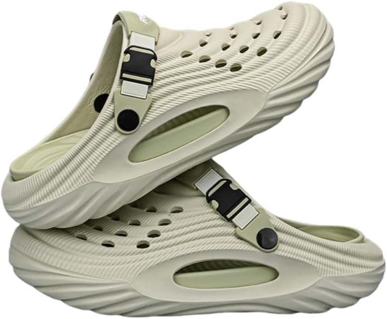 

Мужские дышащие сабо без застежек - удобная обувь с быстрой сушкой и толстой амортизирующей подошвой для использования дома и на улице - в нескольких цветах Clolinde, зеленый