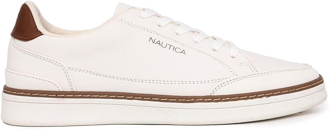 Мужские классические кроссовки на шнуровке Nautica с низким верхом - стильная и удобная повседневная обувь, белый — фото 2