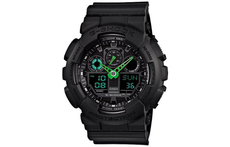 

Мужские часы CASIO GA-100C-1A3 серии Dual Display с жидкокристаллическим и аналоговым дисплеем черные