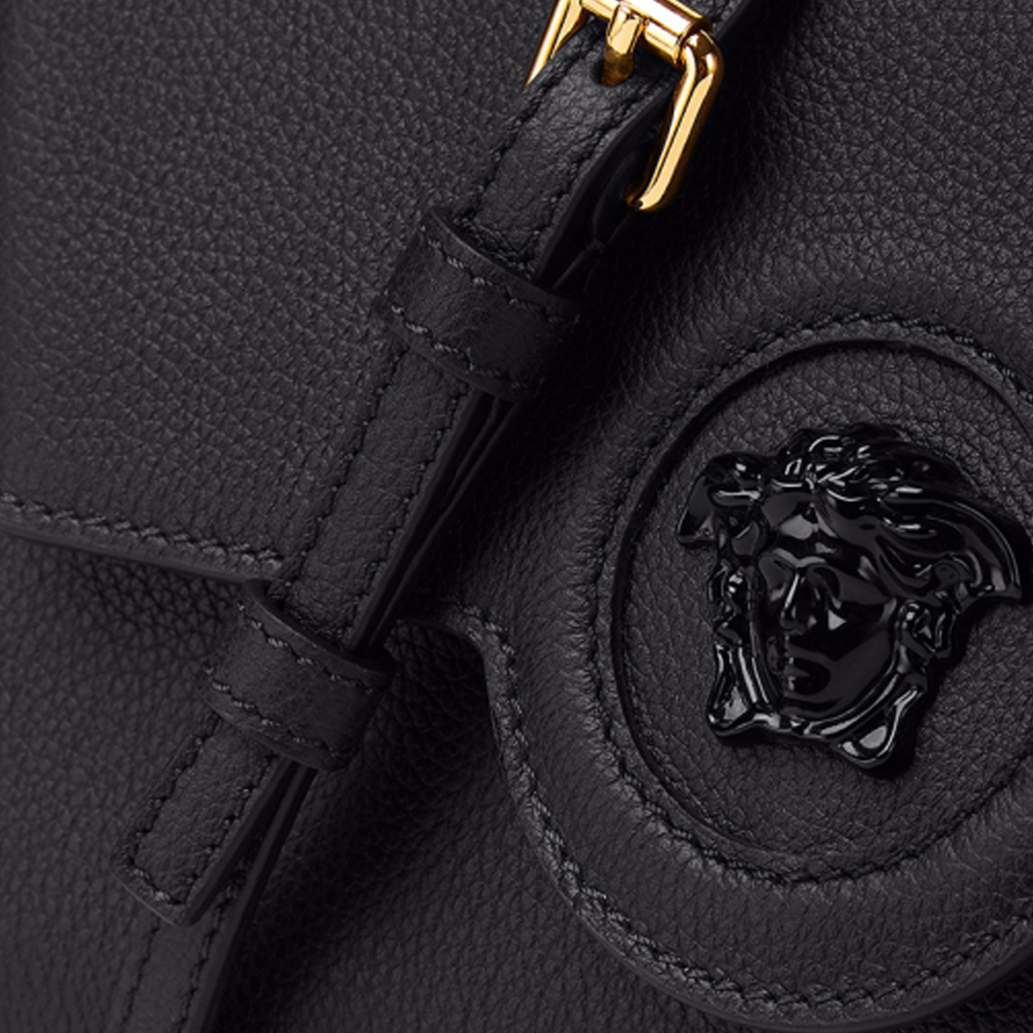 VERSACE Сумка кроссбоди Medusa кожаная клатч кошелёк женская чёрная — фото 3