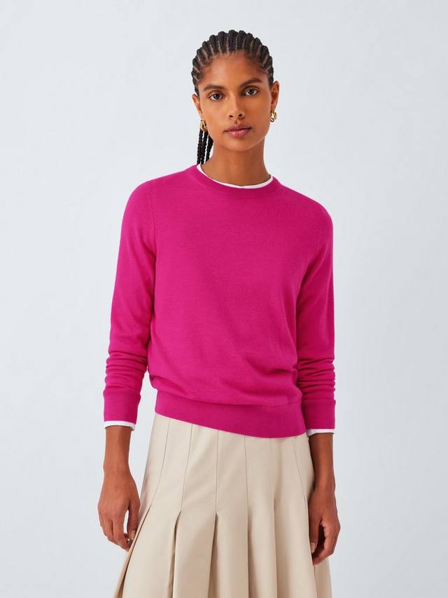 

Свитер с воротником-гольф из мериносовой шерсти John Lewis, Pink