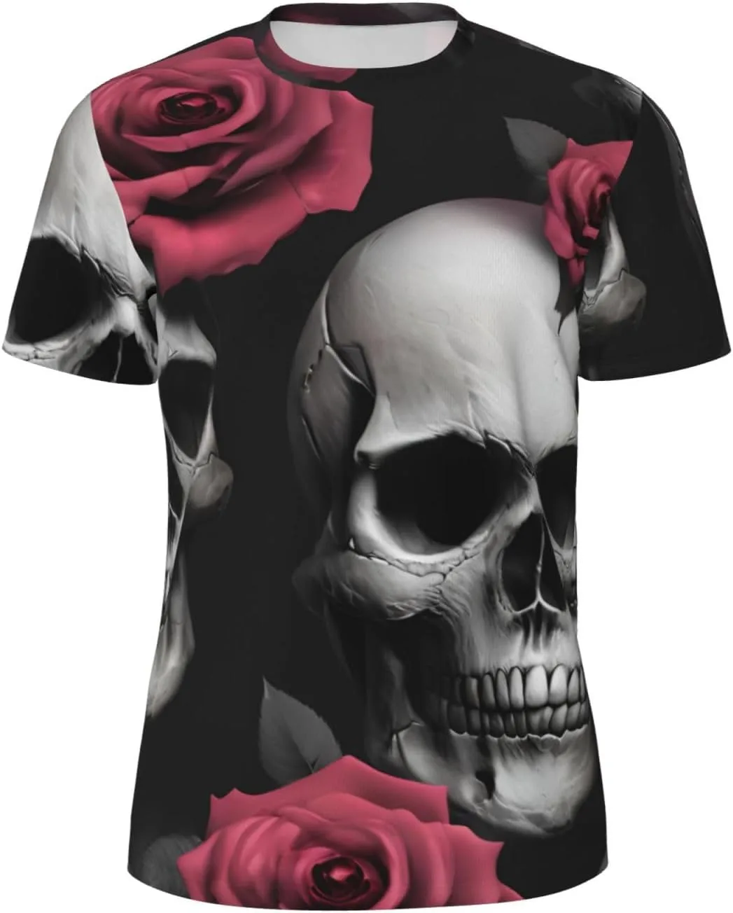 

Футболка мужская летняя с принтом Rose Skull Eyes, легкая и дышащая SDFHU