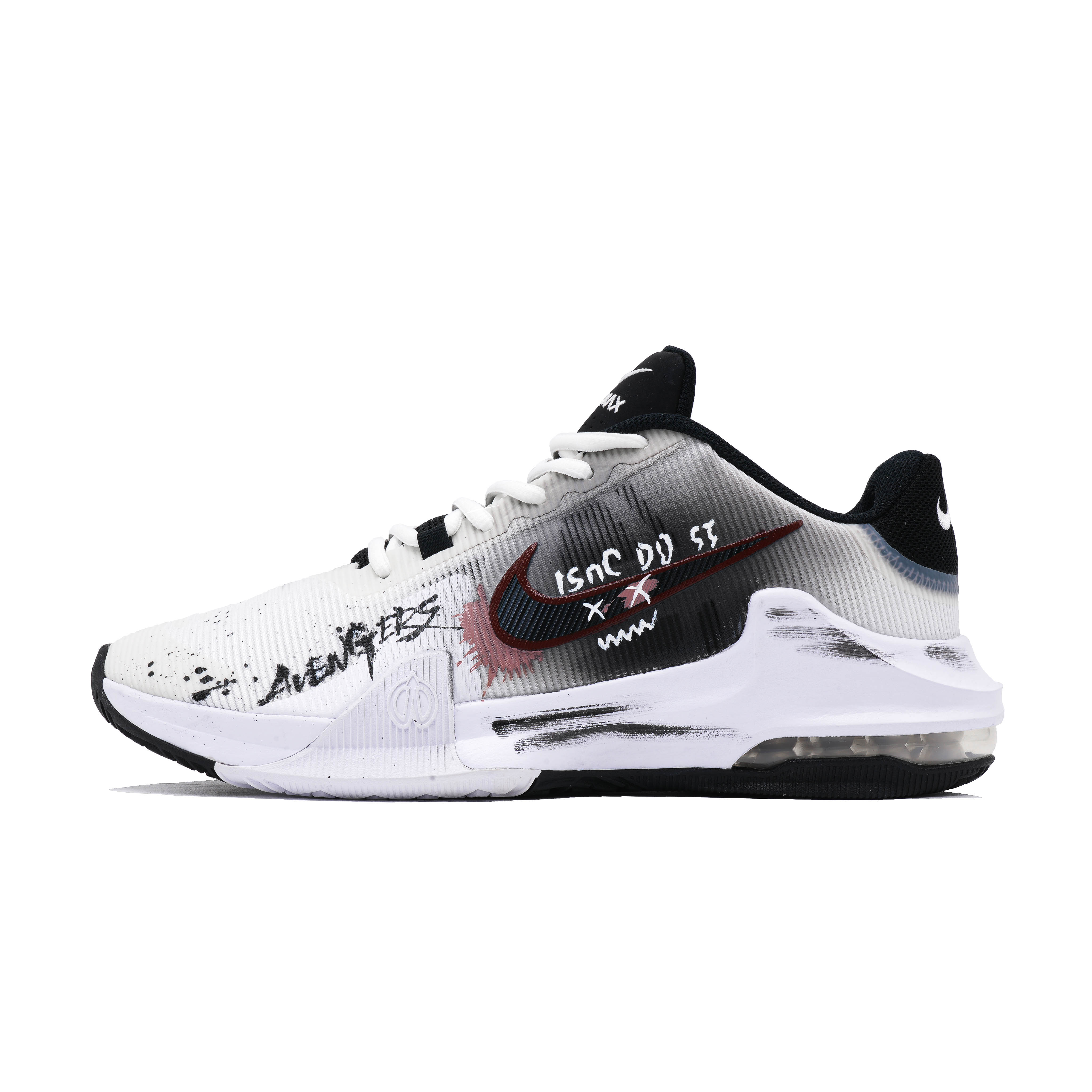 

Nike Баскетбольные кроссовки Air Max Impact 4 с амортизацией, износостойкие, дышащие, низкие, мужские, черно-красные