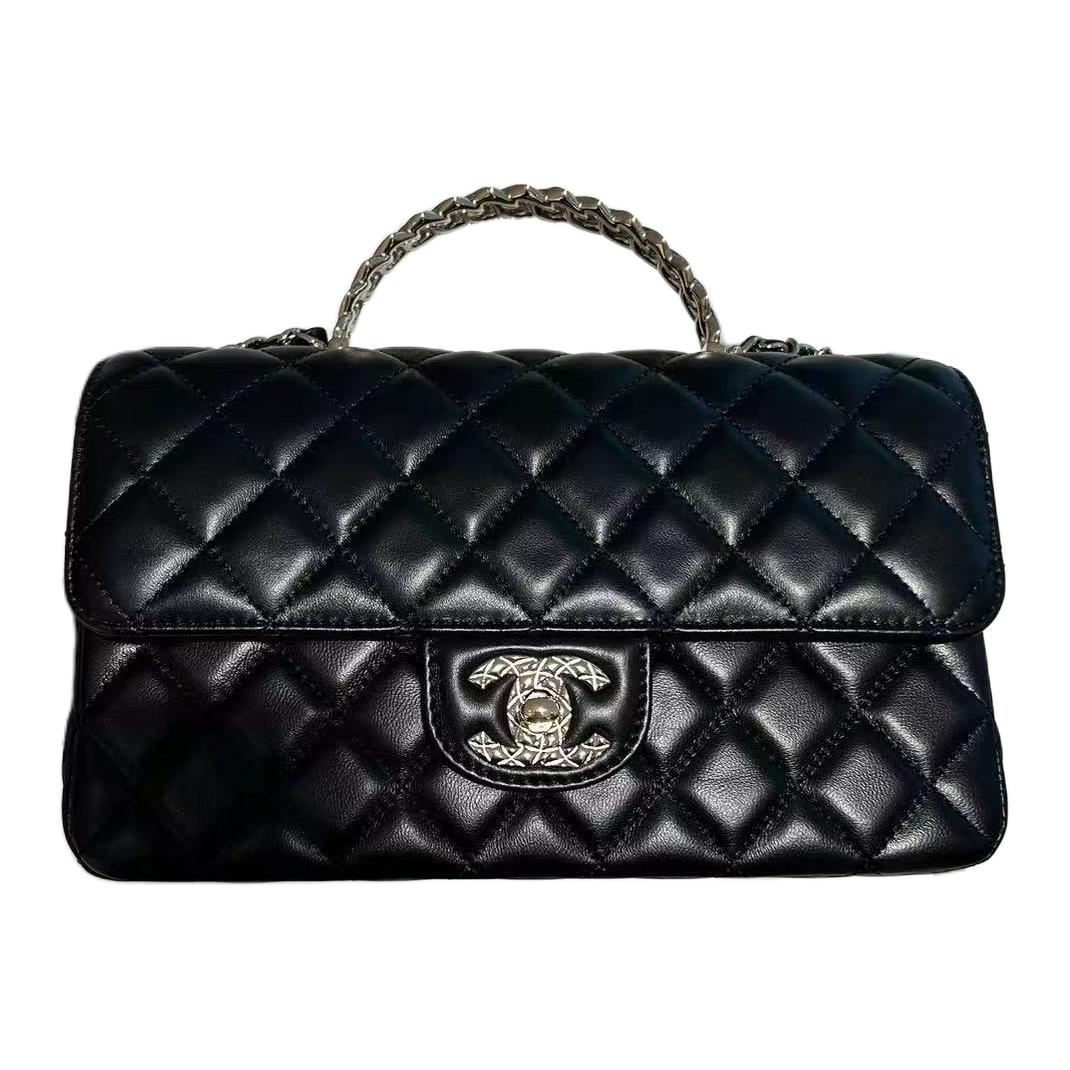 

CHANEL Сумка через плечо из овчины, женская, черная