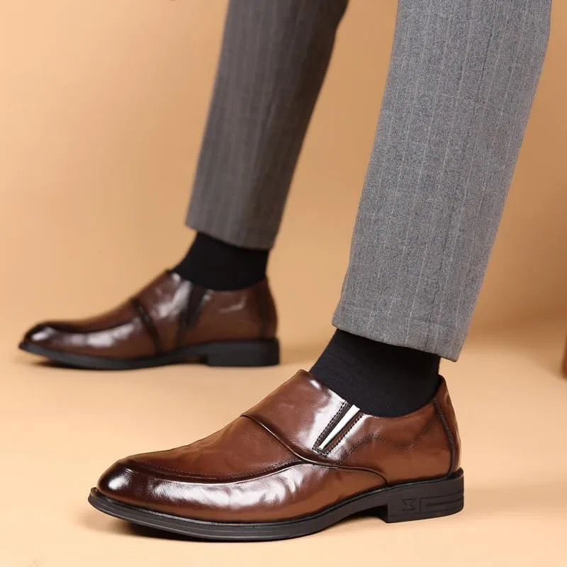 Лоферы кожаные, повседневные, модель Men's Comfort, коричневый UOPYNE — фото 2