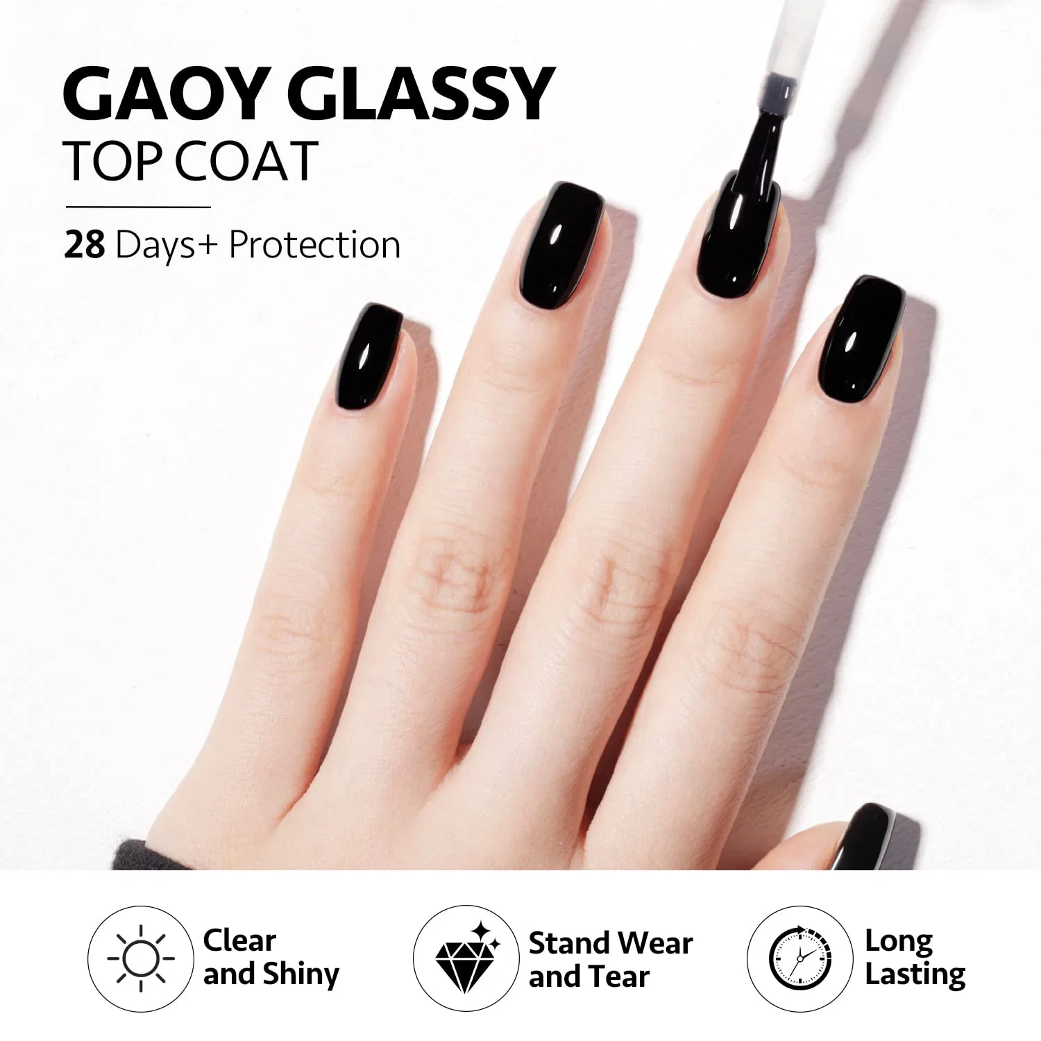 Набор базового и верхнего покрытия для гель-лака GAOY Glassy Gel (2 x 16 мл) Gaoy — фото 4