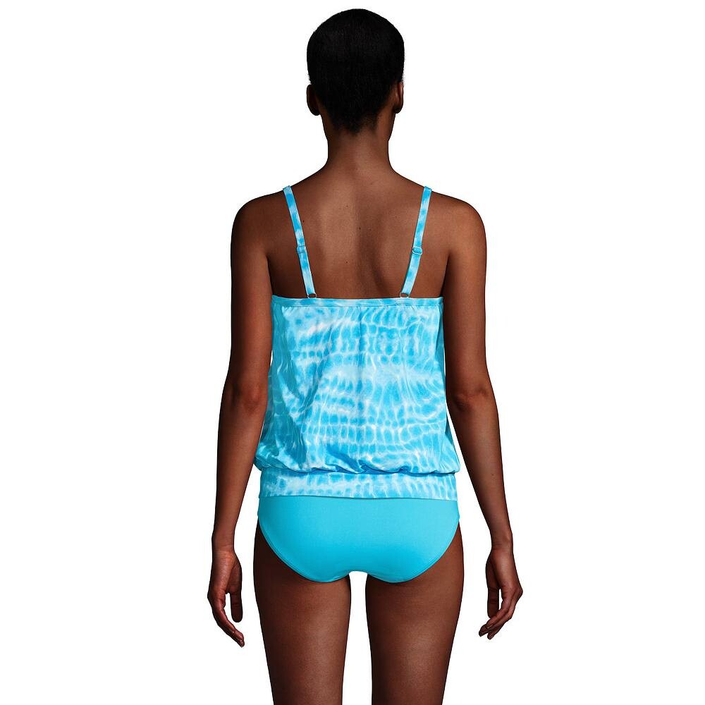 

Женский купальник Lands' End UPF 50 Blouson Tankini Top, цвет Electric Blue Swirl