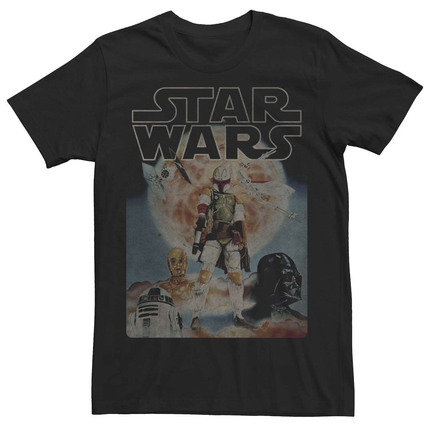 

Мужская футболка с рисунком коллажа Star Wars