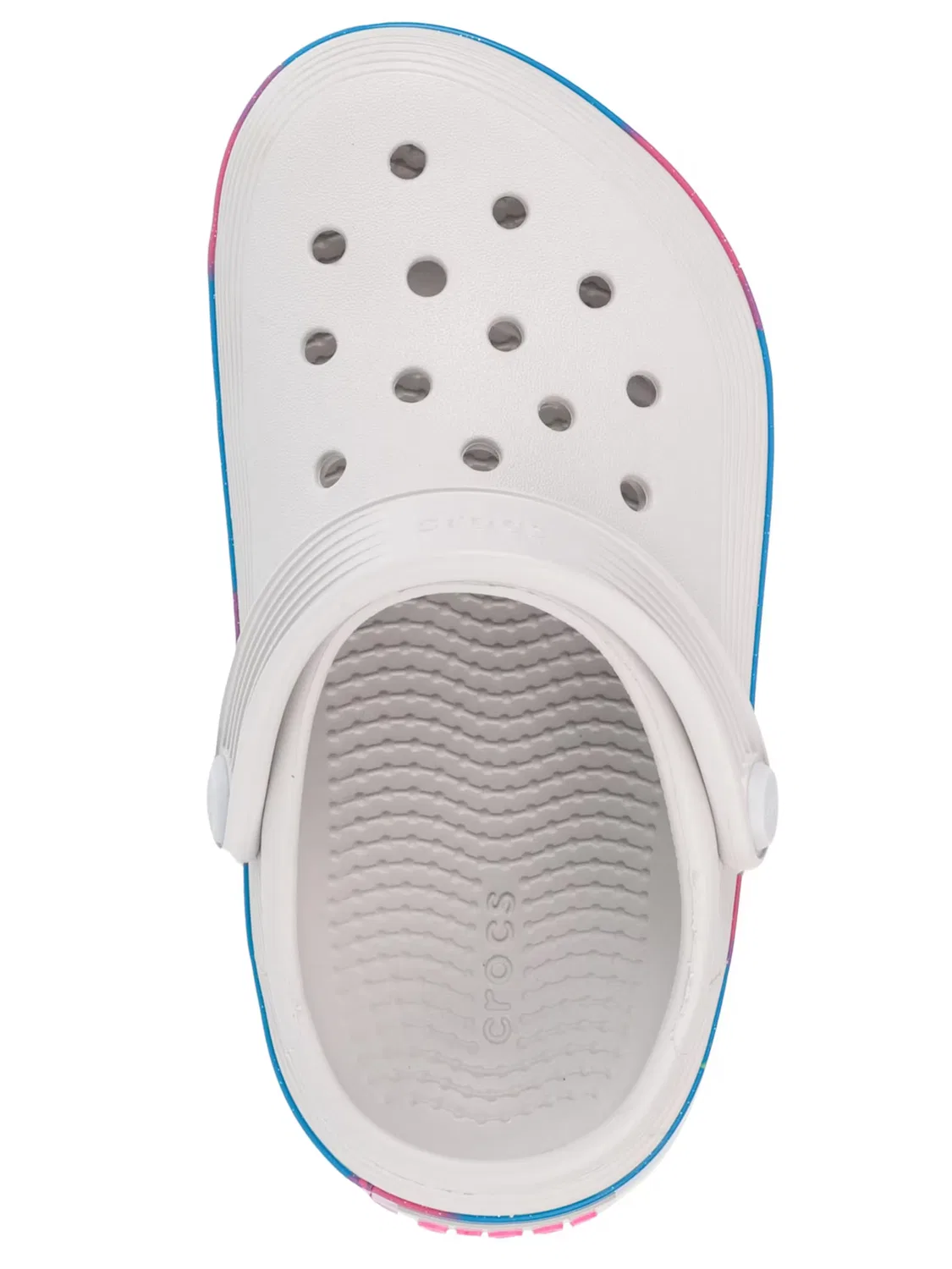 Сандалии Crocs Off Court Glitter Band Kids Clog серого цвета — фото 4