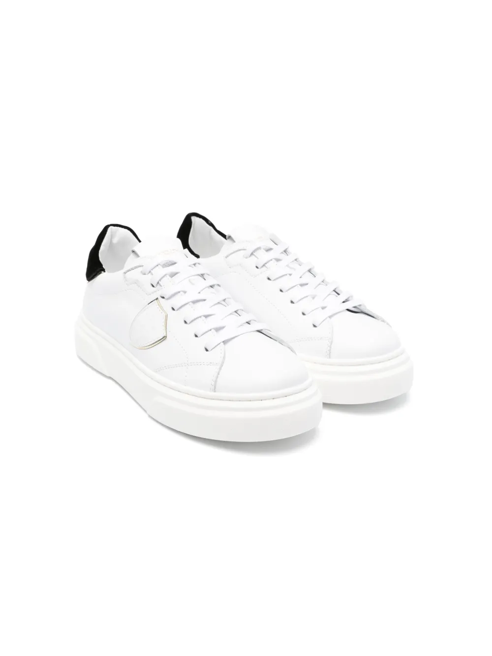 

Кожаные кроссовки Temple на шнуровке Philippe Model Kids, белый