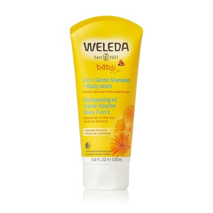 

Нежный шампунь и гель для душа Baby Calendula 2-в-1, 6,8 жидких унций, Weleda