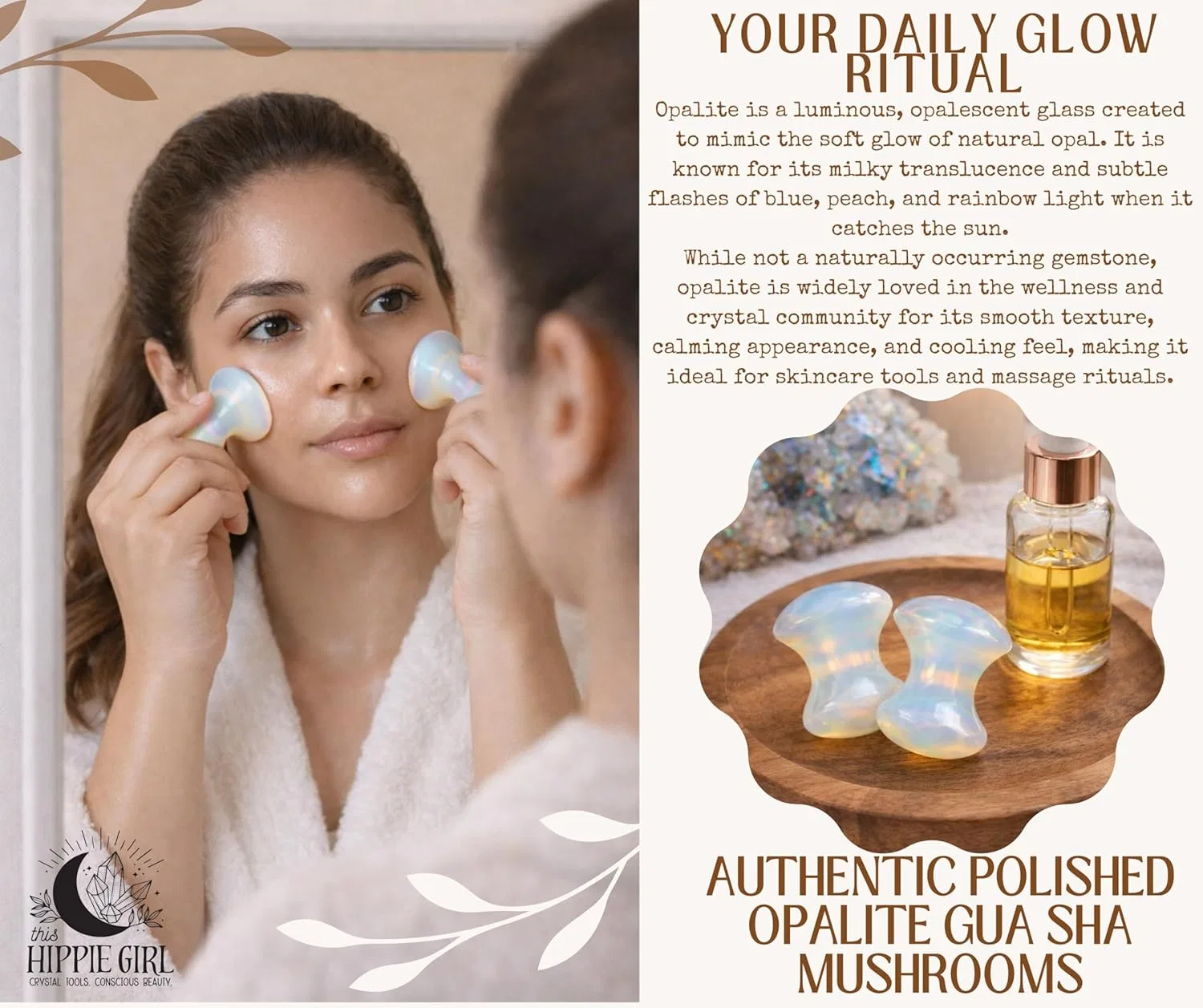 Набор для лица Gua Sha Mushroom Boho Aromatic из 2 предметов, опалит — фото 2