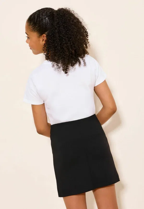 Юбка мини Regular fit split front, Lipsy, A-line, черный — фото 2