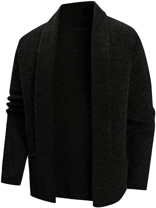 

Мужской вязаный кардиган с длинными рукавами и карманами