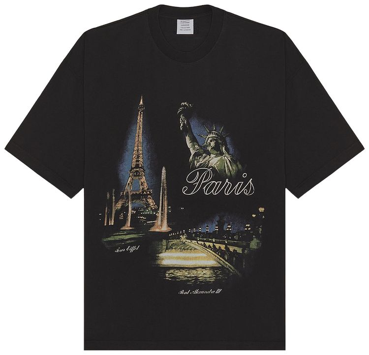 

Футболка Vetements Paris Tourist, черная, Черный, Футболка Vetements Paris Tourist, черная