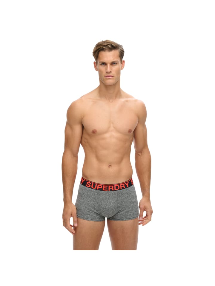 Superdry Комплект из 3 боксерских трусов оранжевого, черного и серого цветов — фото 4