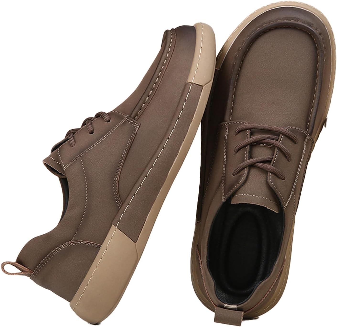 

Мужские ретро туфли-оксфорды из натуральной кожи с ручной строчкой, шнуровкой, повседневные, с плоской подошвой, низкие, с круглым носком, мягкие, нескользящие, легкие кроссовки для вождения, прогулок и активного отдыха на улице Qwuieoin, хаки