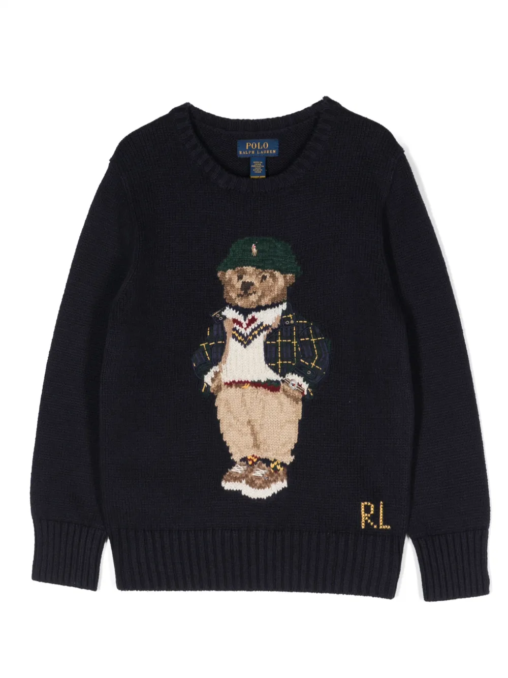 

Джемпер Polo Bear вязки интарсия Polo Ralph Lauren Kids, синий