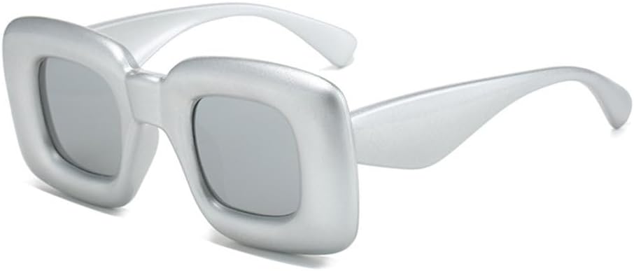 

Солнцезащитные очки MUTYNE с металлическими шарнирами, в ретро-стиле, конфетных цветов, толстые квадратные, модные для женщин и мужчин, с защитой от УФ-излучения UV400, Silver Mirror