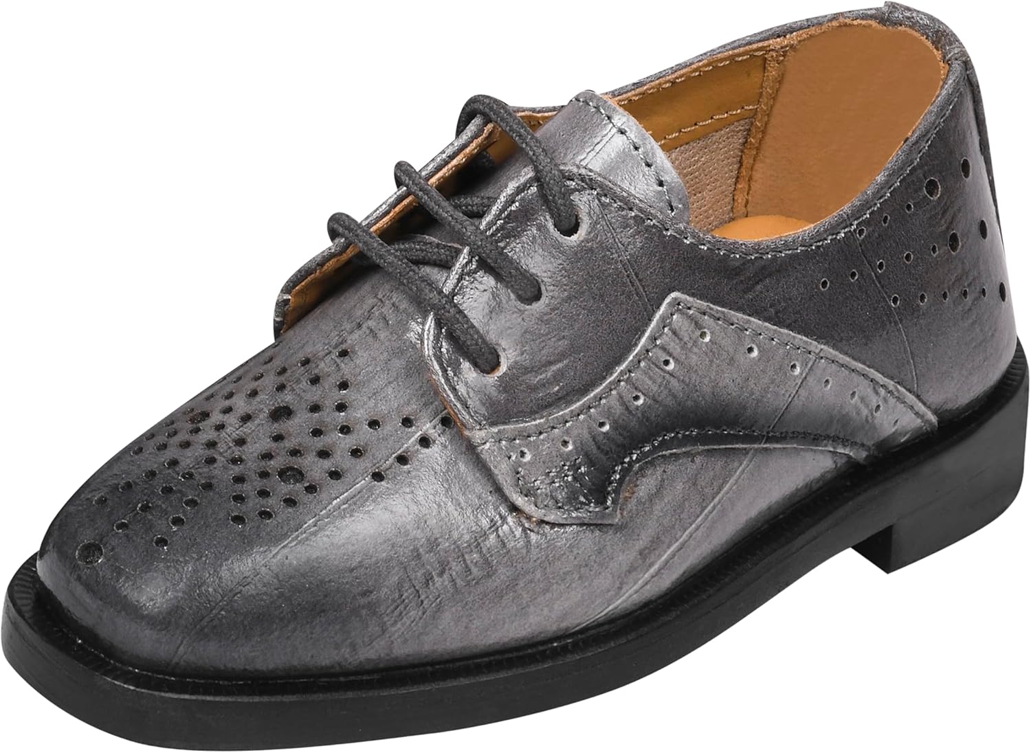 

Детские туфли LIBERTYZENO с животным принтом из натуральной кожи для детей и малышей, оксфорды на шнуровке, для Рождества, серый