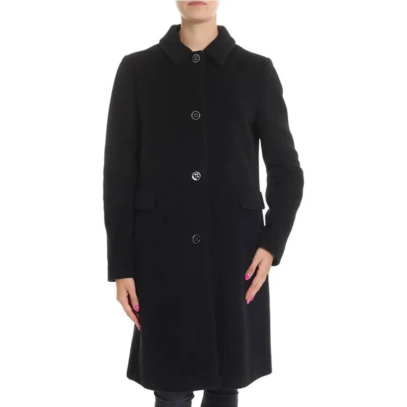 EMPORIO ARMANI Пальто женское Black Moderate Straight Fit — фото 4