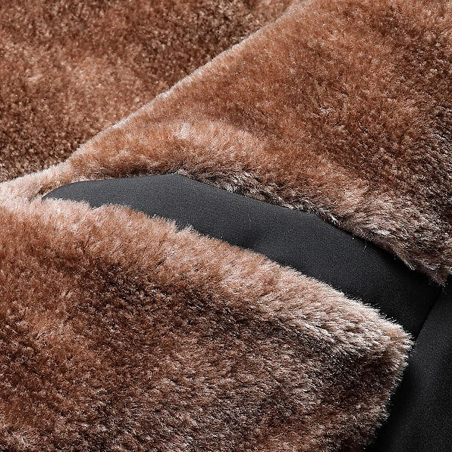 Мужская деловая стеганая куртка на молнии, зимняя теплая флисовая куртка для активного отдыха, повседневная ветровка с воротником-стойкой Generic, черный — фото 4
