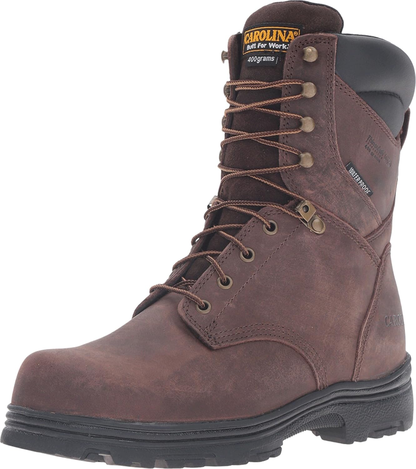 

Мужские рабочие ботинки Carolina Surveyor 8" с стальным носком, утепленные и водонепроницаемые, из кожи Gaucho Crazy Horse, с EH-оценкой, резиновая подошва против масла и скольжения, темно-коричневый