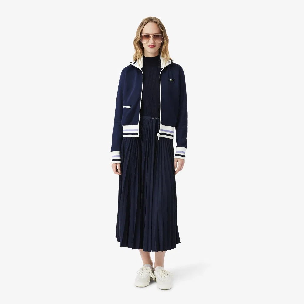 Юбка Lacoste плиссированная длинная, темно-синяя — фото 4