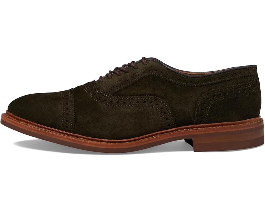 Оксфорды Allen Edmonds Strandmok Cap Toes, цвет Hunting Green Suede — фото 4