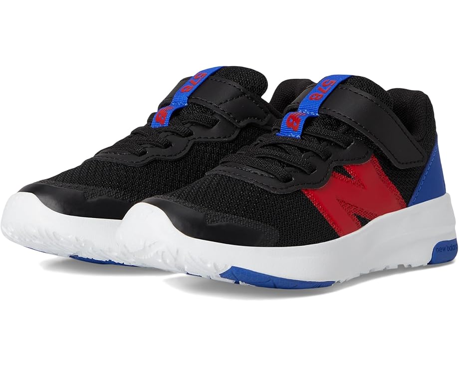 

Кроссовки New Balance Kids 578v1 Bungee Lace with Top Strap, цвет Black/Team Red/Team Royal