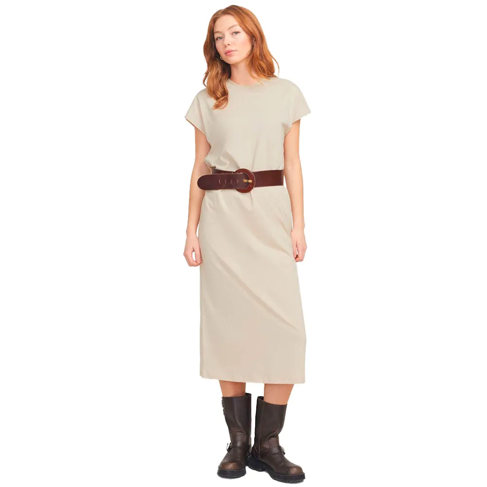 

Платье Jack & Jones Astrid Boxy JJXX short sleeve midi, бежевый
