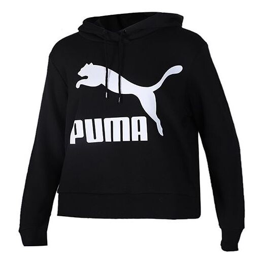 

Толстовка classics logo hoody knitting pullover fleece black Puma, черный