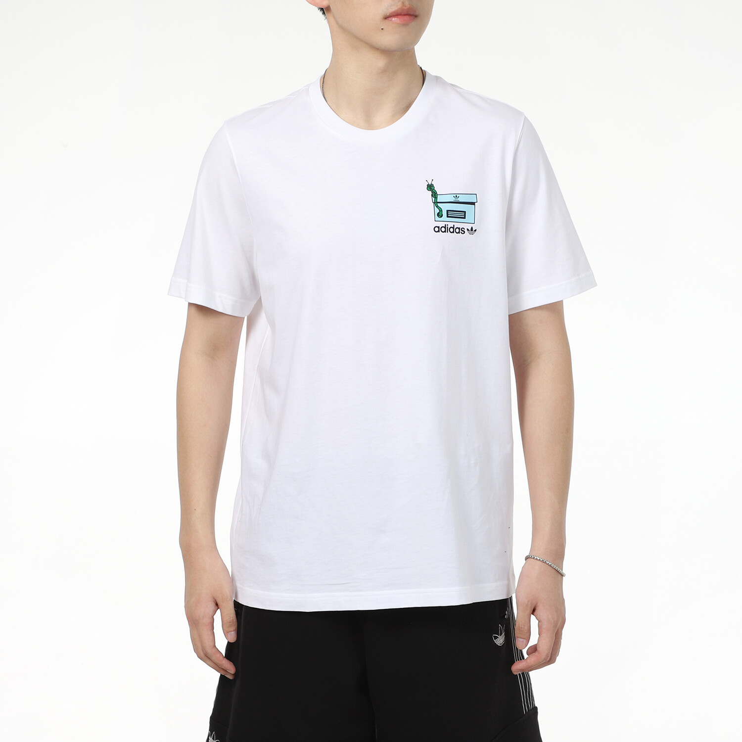 Футболка WORM CHEST мужская белая Adidas Originals, белый — фото 3