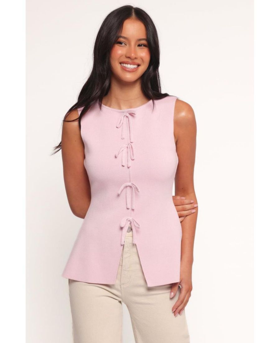 

Женский вязаный топ Milani с бантом Petal and Pup, Light pink
