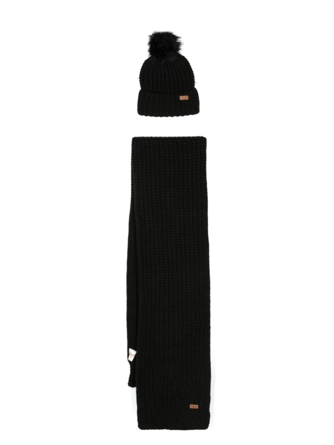 

Barbour ribbed-knit scarf & beanie set, черный