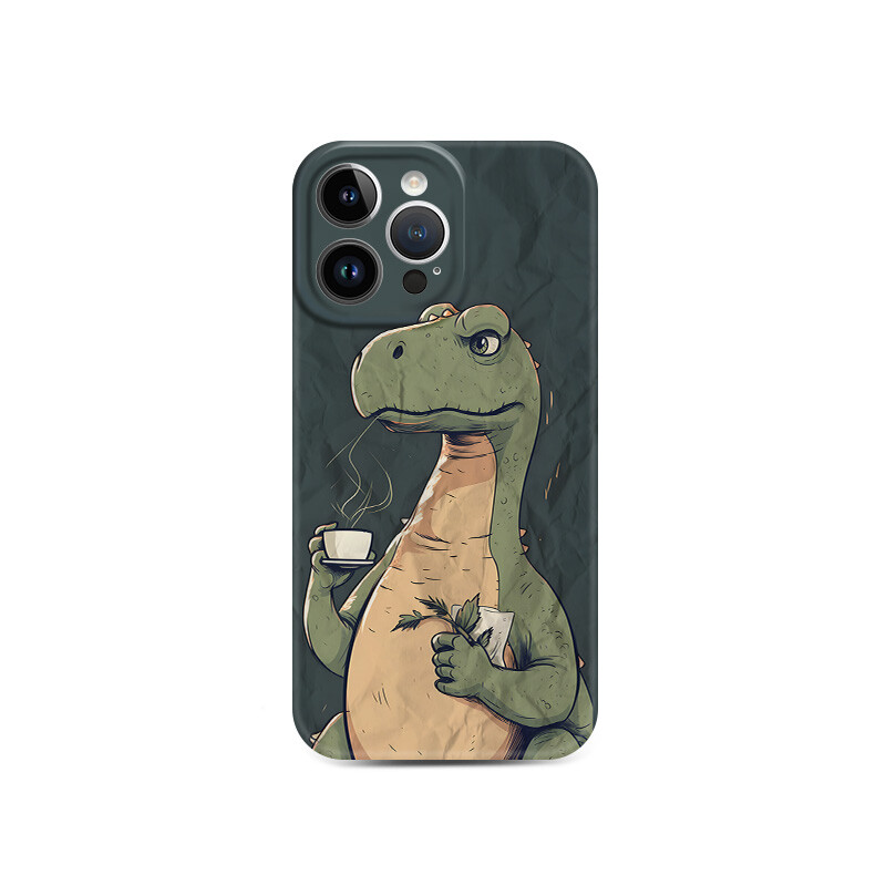 

Чехол для телефона LANGOU, Folded frosted shell - tea drinking dinosaurs